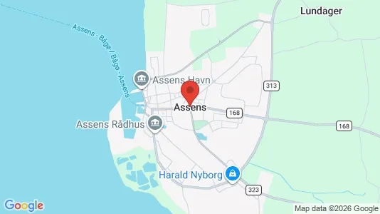Lagerlokaler til salg i Assens - kort over placeringen