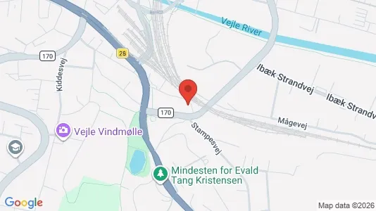 Erhvervslejemål til salg i Vejle Centrum - kort over placeringen