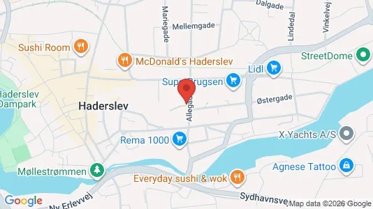 Erhvervslejemål til salg i Haderslev - kort over placeringen