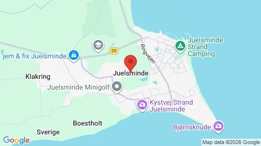 Butikslokaler til salg i Juelsminde - kort over placeringen