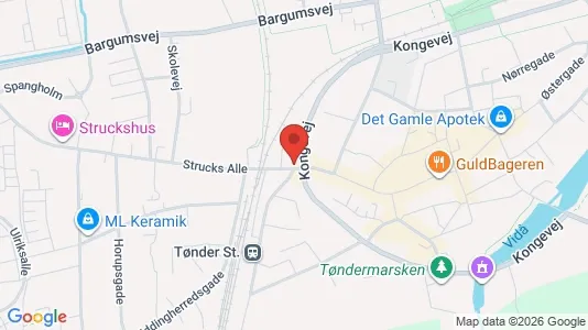 Erhvervslejemål til salg i Tønder - kort over placeringen