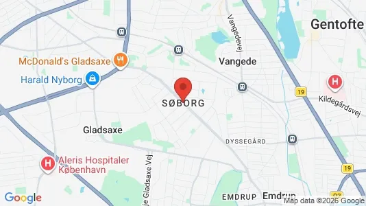 Erhvervslejemål til salg i Søborg - kort over placeringen