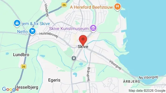 Kontorlokaler til salg i Skive - kort over placeringen